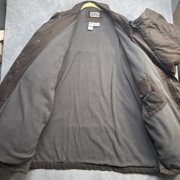 Big Smith mens brown canvas work chore jacket utility pockets‎ lined 2XL - Picture 8 of 14